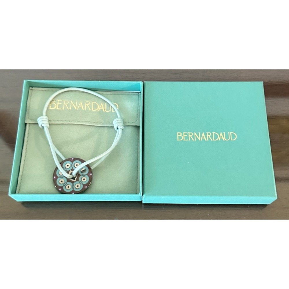 Bernardaud Porcelain Pendant Tile Adjustable Bracelet w/ Box NEW‎